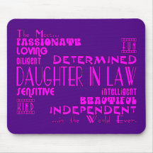 Daughters in Law Weddings & Birthdays : Qualities Mousepad
