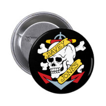 Davey Jones Tattoo Button