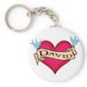David - Custom Heart Tattoo T-shirts & Gifts keychains