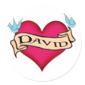 David - Custom Heart Tattoo T-shirts & Gifts stickers
