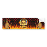 David skull real fire and flames bumper sticker de