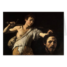 David with the Head of Goliath, Caravaggio Greeting Card