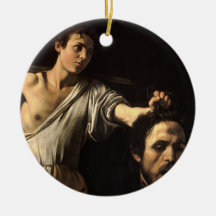 David with the Head of Goliath, Caravaggio Christmas Ornaments