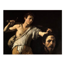 David with the Head of Goliath, Caravaggio Postcard