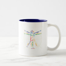 DaVinci Anatomy Man in Chakra Colours Mugs