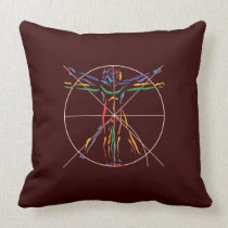 DaVinci Anatomy Man in Chakra Colours pillows