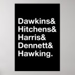 Dawkins&Hitchens&Harris&Dennett&Hawking - Science posters