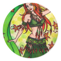 Dawn Belly Dancer Round Stickers