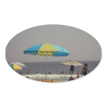 Day At The Beach Oval Stickers