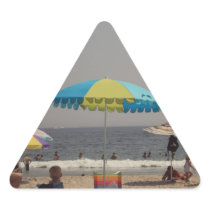 Day At The Beach Triangle Stickers