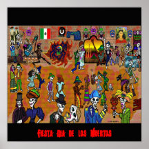 day of the dead2, Fiesta Dia de los Muertos Posters