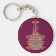 Day of the Dead Guitar Key Chain