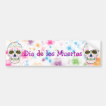 Day of the Dead Sugar Skull - Bright Multi Color Bumper Sticker