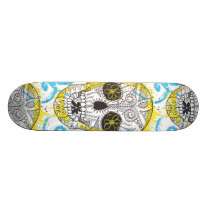 Day of The Dead Sugar Skull Comic Tattoo Design skateboards