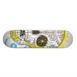Day of The Dead Sugar Skull Comic Tattoo Design Custom Skate Board