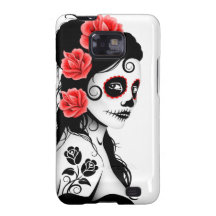 Day of the Dead Sugar Skull Girl - white Samsung Galaxy SII Cover