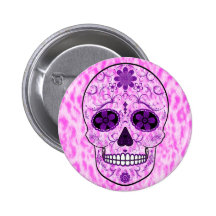 Day of the Dead Sugar Skull - Pink & Purple