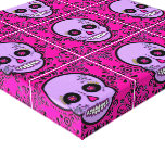 Day of the Dead Sugar Skull - Purple and Pink Gallery Wrapped Canvas