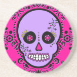 Day of the Dead Sugar Skull - Purple and Pink Coasters