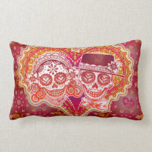 Day of the Dead Sugar Skulls Couple Pillow