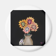 day of the dead vase refrigerator magnet