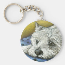 Daydreaming westie key chains
