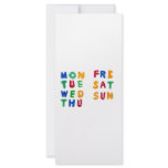 Days of the week rack card design