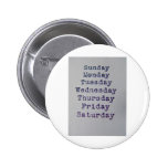 Days OfThe Week Pin