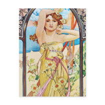 Daytime, Alphonse Mucha Postcard