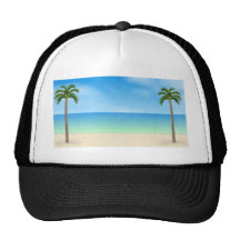 Daytime Beach Scene: Mesh Hat