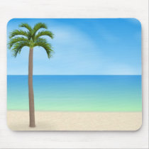 Daytime Beach Scene: Mouse Mats