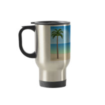 Daytime Beach Scene: Travel Mug