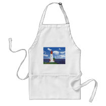 Daytime Lighthouse with Ocean View Painting Aprons
