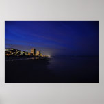 Daytona Beach Shore Hotels Condos Night Poster