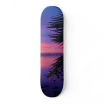 Daytona River Tropical Palm Tree Sunset Skateboard