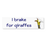 DB- I brake for giraffes bumper stickers