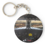 DC-3 Cockpit over San Fernando Valley Night keychains