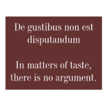 De Gustibus... Post Card