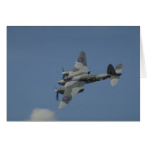 De Havilland Mosquito T3 banking, showing invasion Greeting Card