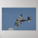 De Havilland Mosquito T3 banking, showing invasion posters
