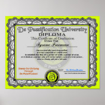 De Pussification University Diploma Print