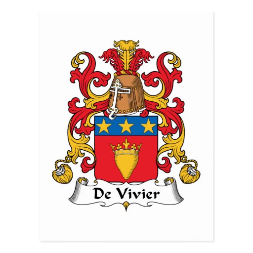 De Vivier Family Crest Postcards