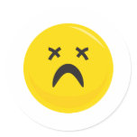 dead depressed smiley face stickers