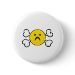dead depressed smiley Skull and Crossbones buttons