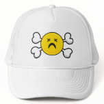 dead depressed smiley Skull and Crossbones hats