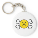 dead depressed smiley Skull and Crossbones keychains