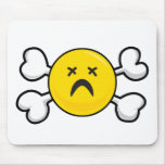 dead depressed smiley Skull and Crossbones mousepads