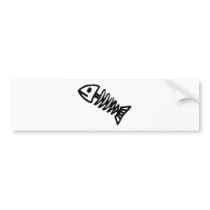 Dead Fish Skeleton Skull Bones Fossil Bumper Stickers