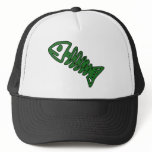 Dead Fish Skeleton Skull Bones Fossil Green hats