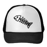 Dead Fish Skeleton Skull Bones Fossil Mesh Hat